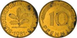 World Coins - Coin, GERMANY - FEDERAL REPUBLIC, 10 Pfennig, 1981, Karlsruhe, , Brass