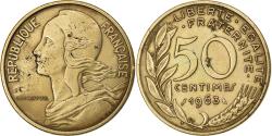 World Coins - France, 50 Centimes, Marianne, 1963, Paris, Aluminum-Bronze,