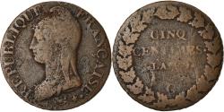 World Coins - Coin, France, Dupré, 5 Centimes, 1800, Geneva, , Bronze, KM:640.6