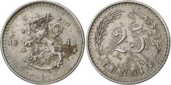 World Coins - Finland, 25 Penniä, 1943, Iron, , KM:25b