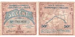 World Coins - Banknote, Pirot:96-1, 50 Centimes, 1920, France, EF(40-45), Orléans et Blois