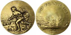 World Coins - France, Medal, Première Guerre Mondiale, 1917-1918, Bronze, Lordonnois