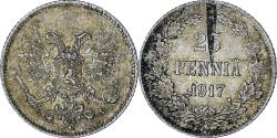 World Coins - Coin, Finland, 25 Penniä, 1917, Helsinki, , Silver, KM:19