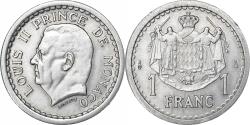 World Coins - Monaco, Louis II, Franc, 1943, Paris, Aluminum, , Gadoury:MC131, KM:120