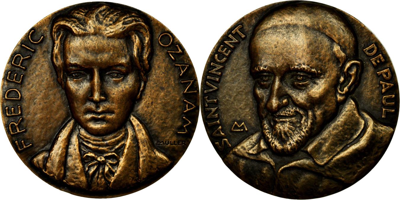 France, Medal, Saint Vincent de Paul, Frédéric Ozanam, Muller,