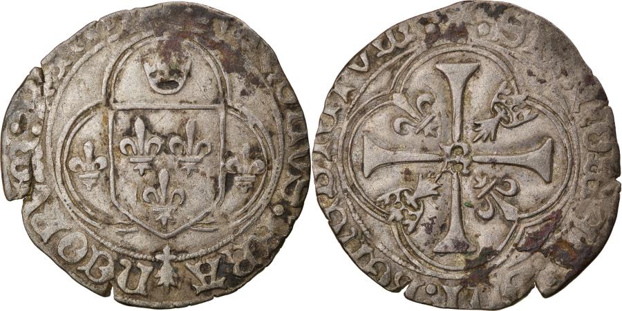 World Coins - Coin, France, Charles VIII, Blanc à la couronne, Rennes, , Billon