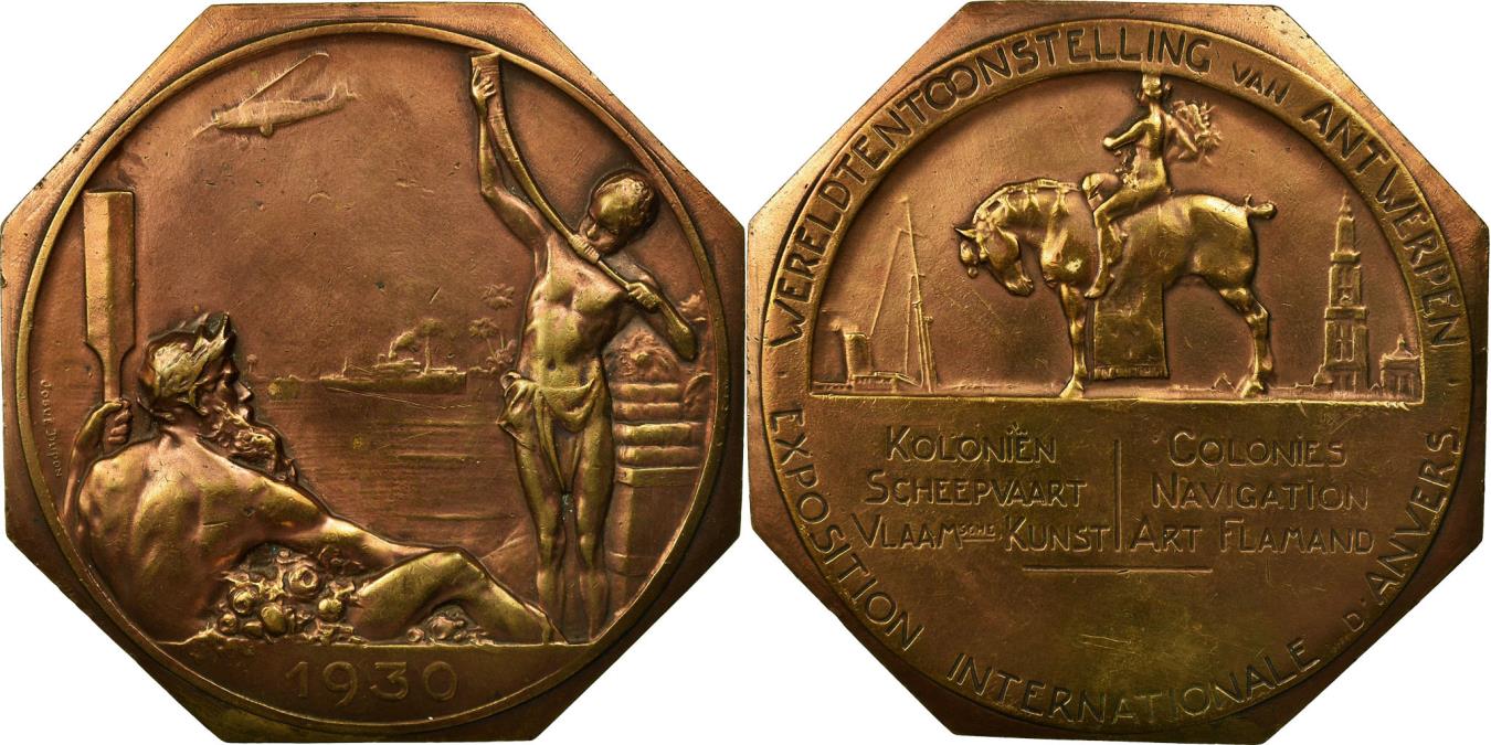 Belgium, Medal, Exposition Internationale d'Anvers, 1930, Josuë Dupon