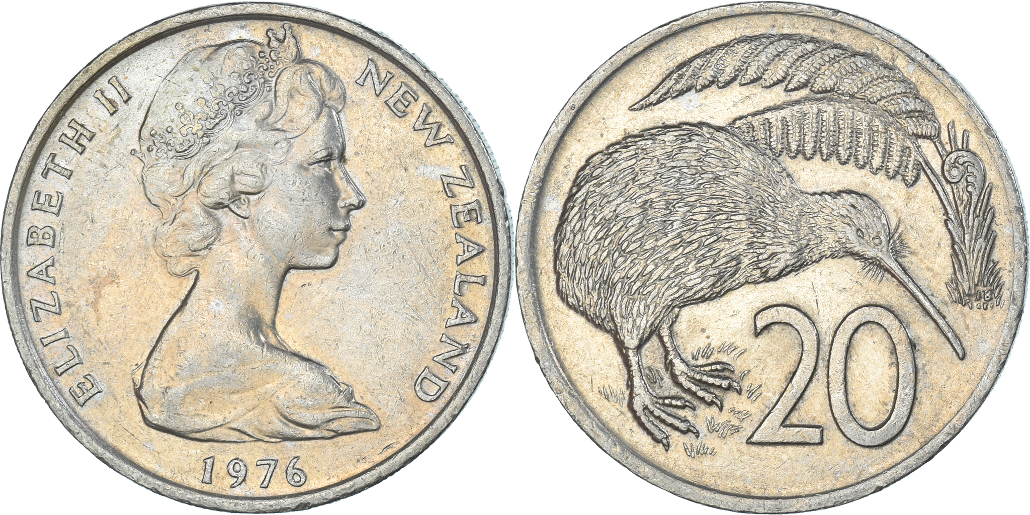 Coin, New Zealand, 20 Cents, 1976 | Australian & Oceanian Coins