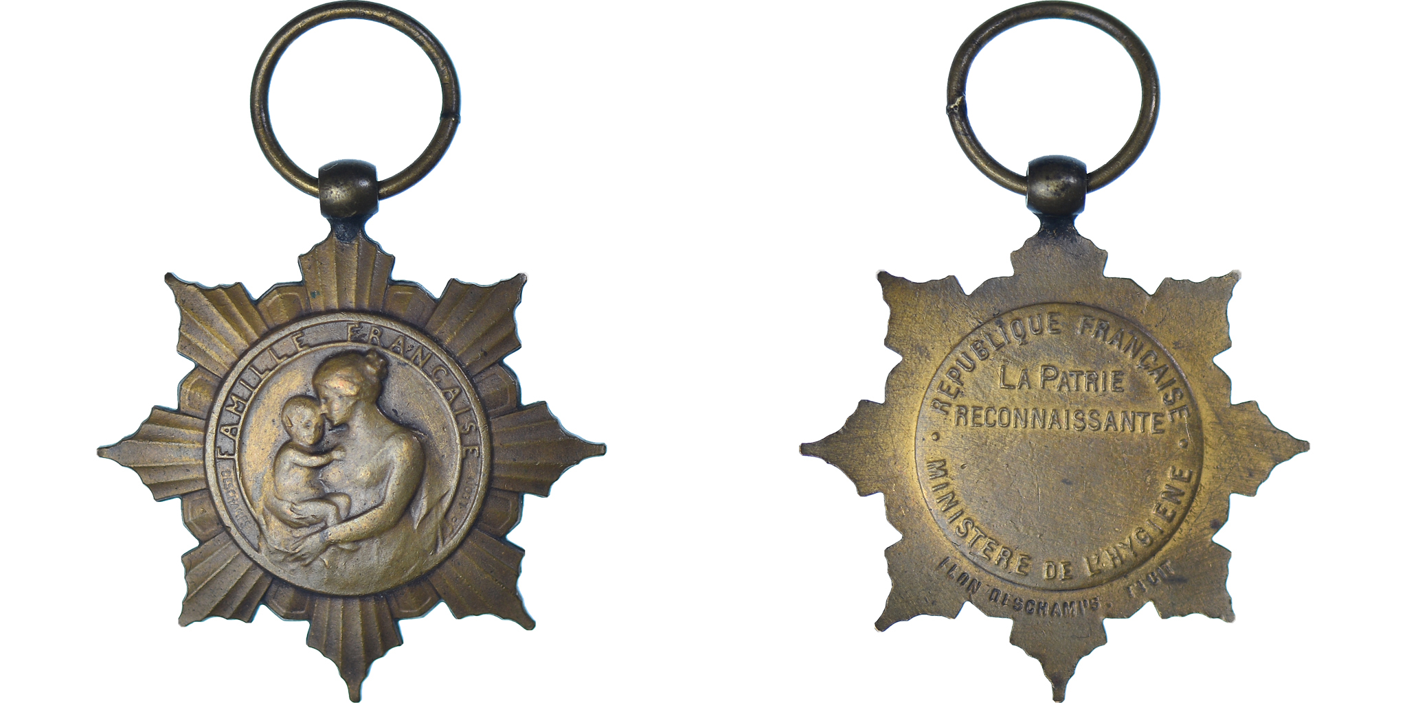 France: Médaille bronze de la Famille Francaise France: Médaille bronze de la Famille Francaise
