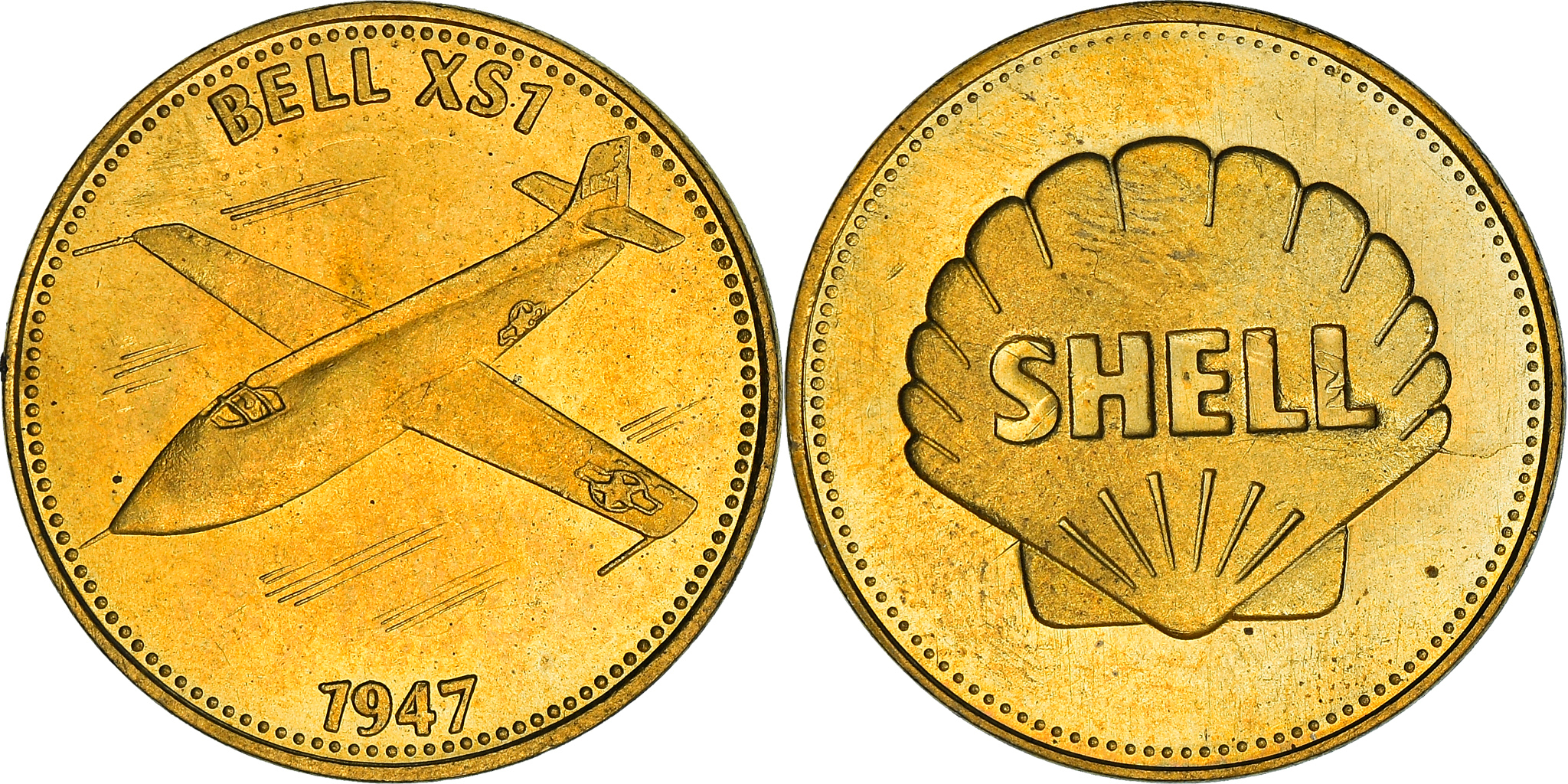 France, Token, Collection Shell, Bell XS1, Aviation, , Bronze
