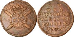 World Coins - Coin, FRENCH STATES, LILLE, 10 Sols, 1708, Lille, , Copper, KM:6