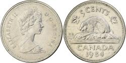 World Coins - Canada, Elizabeth II, 5 Cents, 1984, Royal Canadian Mint, Copper-nickel