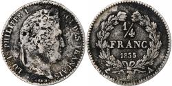 World Coins - France, Louis-Philippe I, 1/4 Franc, 1835, Paris, Silver, , Gadoury:355