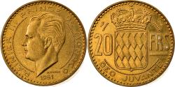 World Coins - Coin, Monaco, Rainier III, 20 Francs, Vingt, 1951, , Aluminum-Bronze