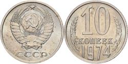 World Coins - Russia, Soviet Union, 10 Kopeks, 1974, Nickel-brass,