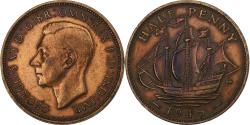 World Coins - Great Britain, George VI, 1/2 Penny, 1945, Bronze, , KM:844