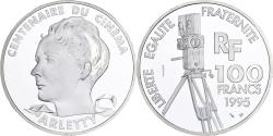 World Coins - France, 100 Francs, Arletty, Centenaire du Cinéma, 1995, Paris, Silver