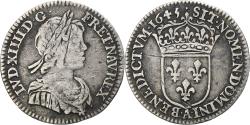 World Coins - France, Louis XIV, 1/12 Ecu à la mèche courte, 1645/3, Paris, Silver