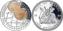 World Coins - Coin, Uganda, New euro - Austria 5 cents, 1000 Shillings, 1999,