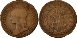 World Coins - Coin, France, Dupré, 5 Centimes, AN 5, Orléans, , Bronze, KM:640.9
