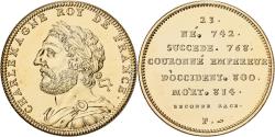 World Coins - France, Medal, Roi de France, Charlemagne, Copper-Nickel Gilt,