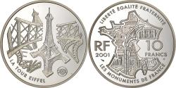 World Coins - France, 10 Francs, Tour Eiffel, 2001, Paris, Silver, , KM:1274