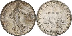 World Coins - France, Semeuse, Franc, 1910, Paris, , Silver, KM:844.1, Gadoury:467