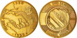 World Coins - France, Medal, Tunnel sous la Manche - First Junction, 1990, , Bronze