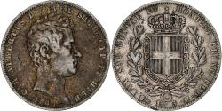 World Coins - ITALIAN STATES, SARDINIA, Carlo Alberto, 5 Lire, 1843, Genoa, , Silver