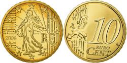 World Coins - France, 10 Euro Cent, 2008, Proof / BE, , Brass, KM:1410
