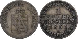 World Coins - Duchy of Anhalt-Bernburg, Alexander Carl, 1 Silber Groschen, 1851, Berlin