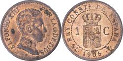 World Coins - Coin, Spain, Alfonso XIII, Centimo, 1906, Madrid, , Bronze, KM:726