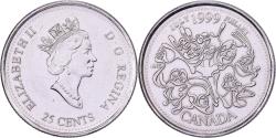 World Coins - Canada, Elizabeth II, 25 Cents, 1999, Royal Canadian Mint, Nickel,