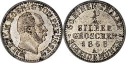 World Coins - Coin, German States, PRUSSIA, Wilhelm I, 1/2 Neu-Groschen, 5 Pfennig, 1868