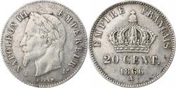 World Coins - France, Napoleon III, 20 Centimes, 1866, Paris, Silver, , Gadoury:308