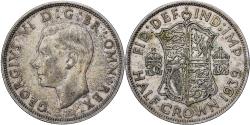 World Coins - Great Britain, George VI, 1/2 Crown, 1939, Silver, , KM:856