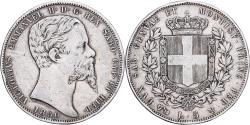 World Coins - Italian States, SARDINIA, Vittorio Emanuele II, 5 Lire, 1850, Genoa, Silver