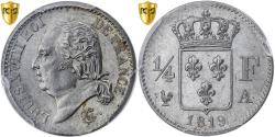 World Coins - France, Louis XVIII, 1/4 Franc, Louis XVIII, 1819, Paris, Silver, PCGS,