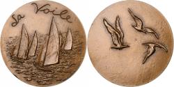 World Coins - France, Medal, La voile, 1972, Bronze, Hubert Yencesse,