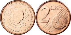 World Coins - Netherlands, Beatrix, 2 Centimes, 2000, Utrecht, Copper Plated Steel,