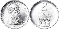 World Coins - Coin, San Marino, 2 Lire, 1972, Rome, , Aluminum, KM:15