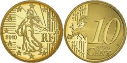 World Coins - France, 10 Euro Cent, 2010, Paris, Proof, , Brass, KM:1410