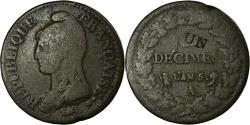 World Coins - Coin, France, Dupré, Decime, 1796, Paris, , Bronze, KM:637.1