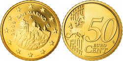 World Coins - San Marino, 50 Euro Cent, 2009, Proof, , Brass, KM:484