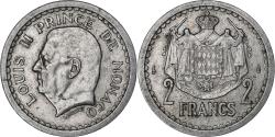 World Coins - Monaco, Louis II, 2 Francs, 1943, Aluminum, , Gadoury:MC134, KM:121