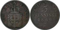 World Coins - Kingdom of Prussia, Friedrich Wilhelm IV, 3 Pfennig, 1849, Berlin, Copper