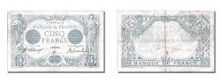 World Coins - Banknote, France, 5 Francs, 5 F 1912-1917 ''Bleu'', 1915, 1915-04-22, AU(50-53)