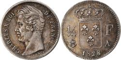World Coins - Coin, France, Charles X, 1/4 Franc, 1828, Paris, , Silver, KM:722.1