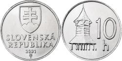 World Coins - Slovakia, 10 Halierov, 2001, Aluminum, , KM:17