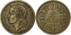 World Coins - France, 5 Francs, Lavrillier, 1945, Paris, Aluminum-Bronze, , KM:888a.2